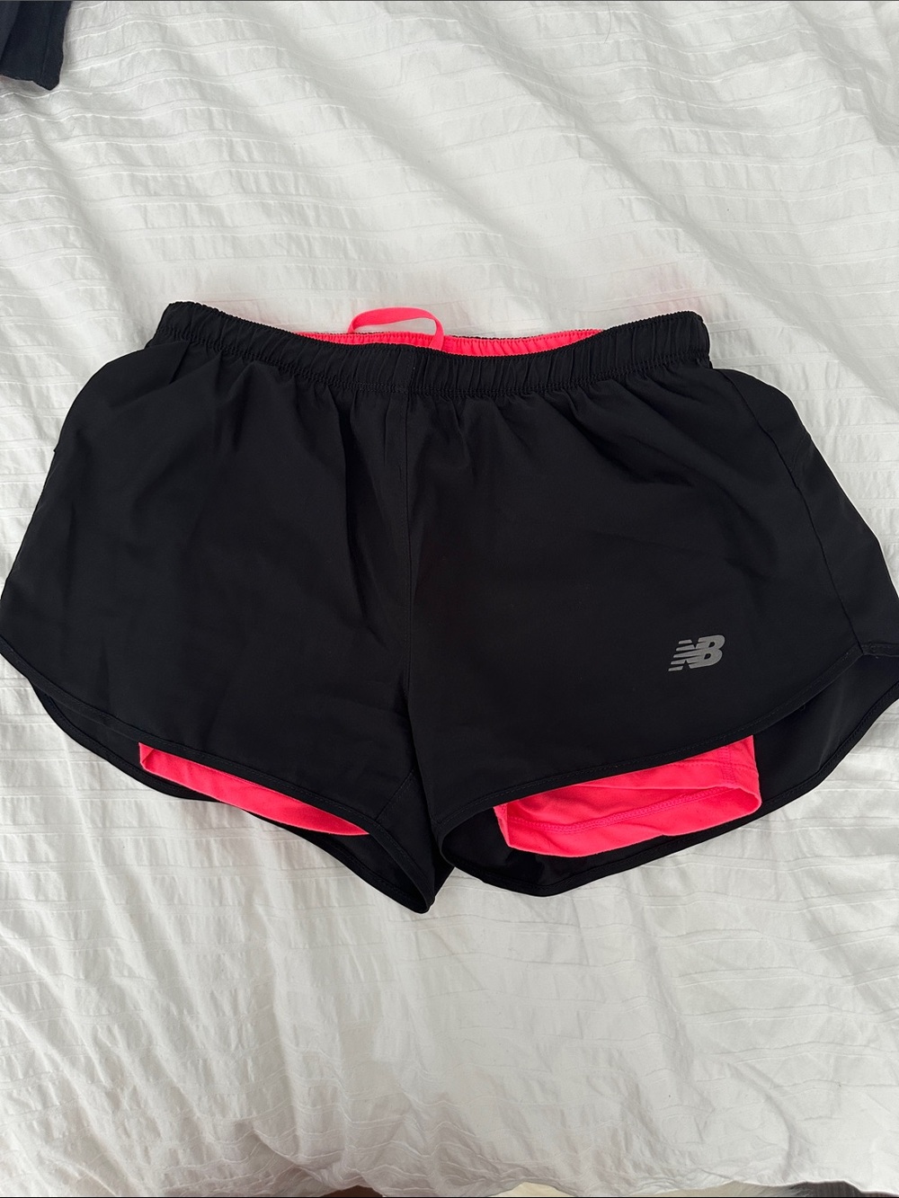 New Balance Black Athletic Shorts with Pink Liner
